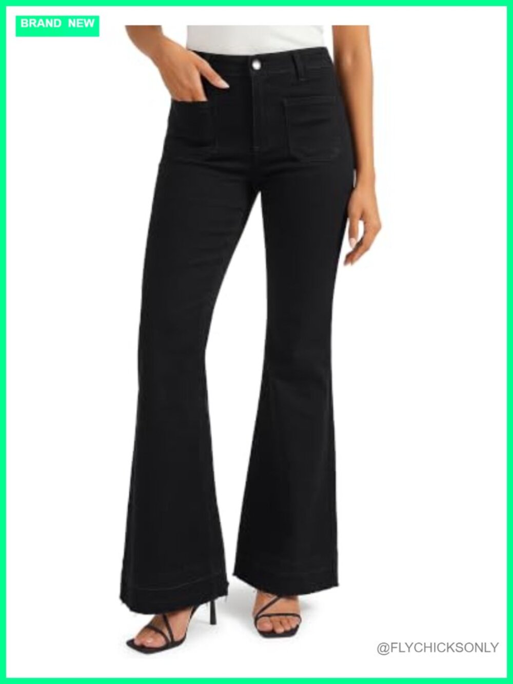 Flare Jeans for Women Mid-Rise Stretch Bell Bottom Denim